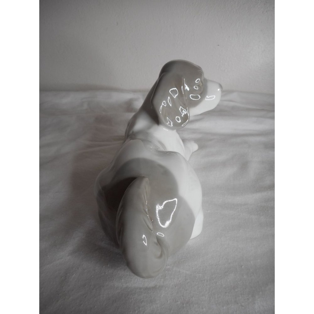 Vintage Lot of 2 KPM German Porcelain dog puppy figurines Grey White Estate Find - Picture 9 of 12